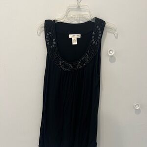 Kenar Black Embellished Sleeveless Tank Top